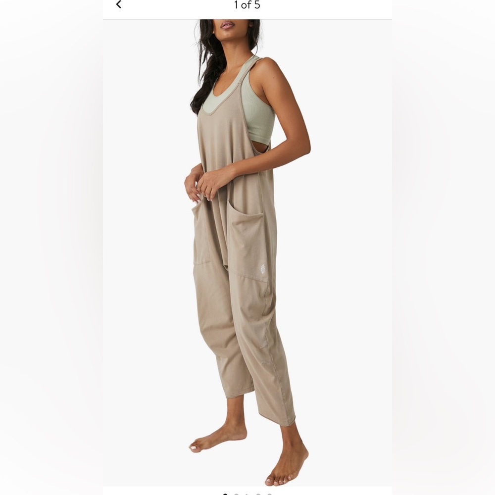 EUC FP Free People Movement Hotshot Jumpsuit Mocha Latte XS